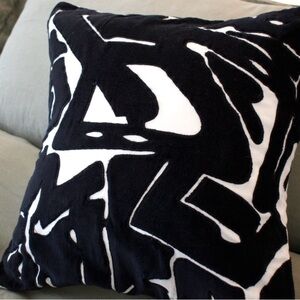 CB2 Black and White Abstract Accent Pillow